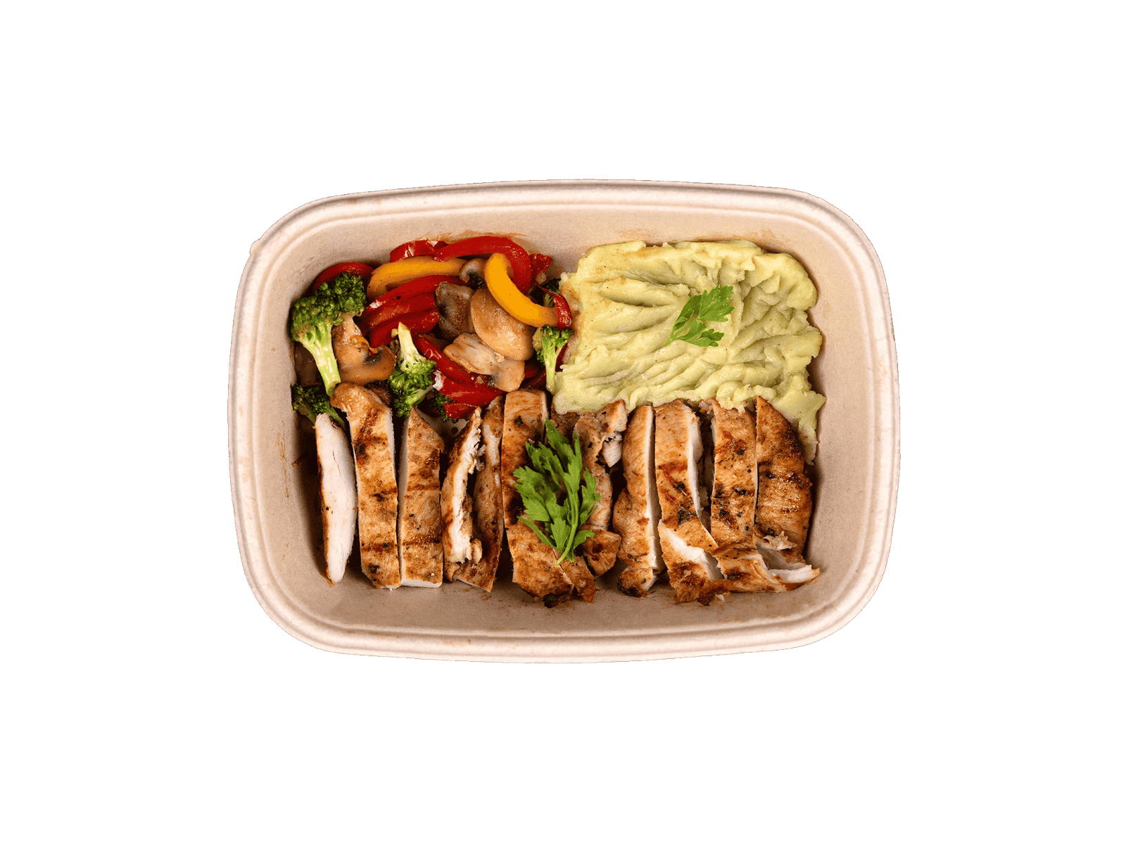 ستيك الدجاج مع البطاطا المهروسة 