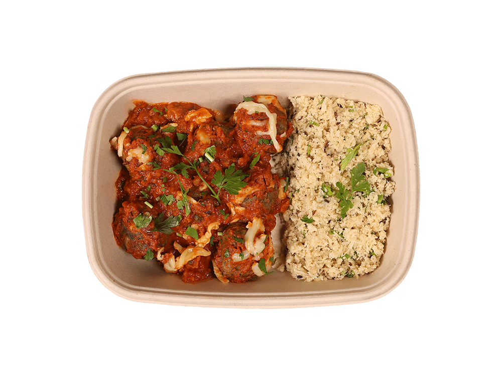 كرات اللحم مع أرز القرنبيط